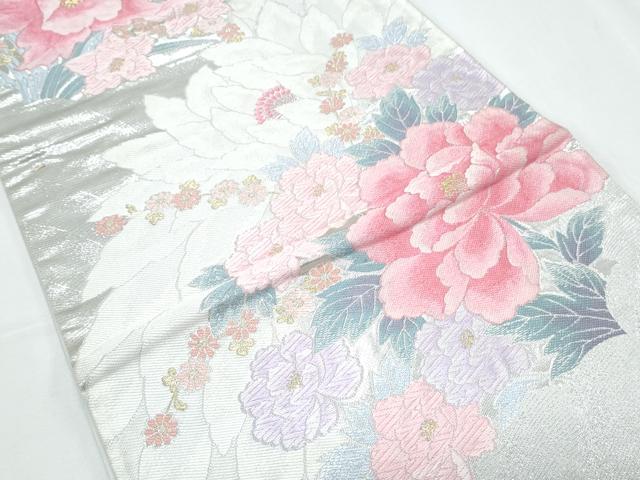 平和屋着物◎六通柄袋帯 唐織 草花文 金銀糸 正絹 逸品 CABF7881th