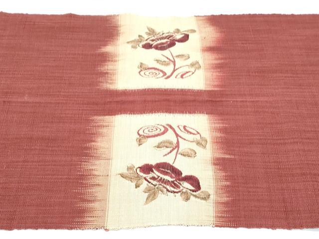 平和屋着物◎八寸名古屋帯　市松花文　正絹　逸品　CABF7891th