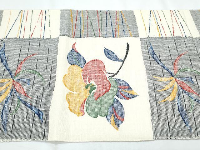 平和屋着物●八寸名古屋帯　紬地　草花文　正絹　逸品　CABD5900hy 平和屋着物◎八寸名古屋帯 紬地 草花文 正絹 逸品 CABF7900th