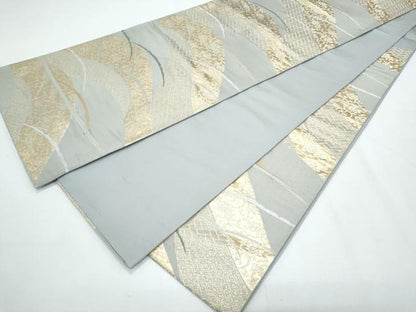 平和屋着物◎六通柄袋帯　雪芝文　金糸　正絹　逸品　CABF7905th