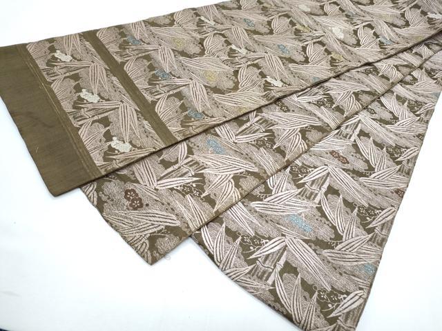 平和屋着物◎アンティーク　大正ロマン　全通柄　京袋帯　笹竹梅文　正絹　逸品　CABF7910th