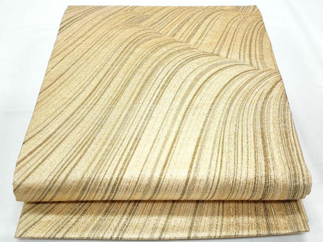 平和屋着物◎六通柄袋帯 立波文 金糸 正絹 逸品 CABF7920th