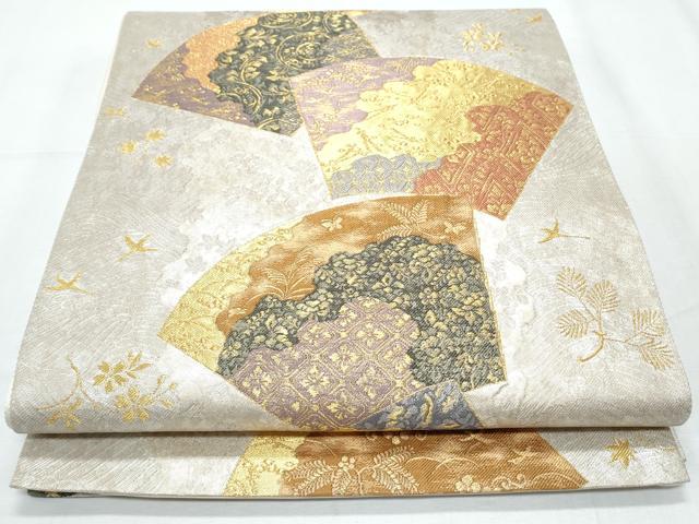 平和屋着物◎太鼓柄袋帯　奥雅　金糸　正絹　逸品　CABF7924th