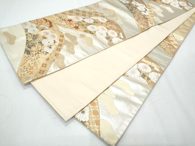 平和屋着物◎六通柄袋帯 唐織 草花文 金銀糸 正絹 逸品 CABF7925th