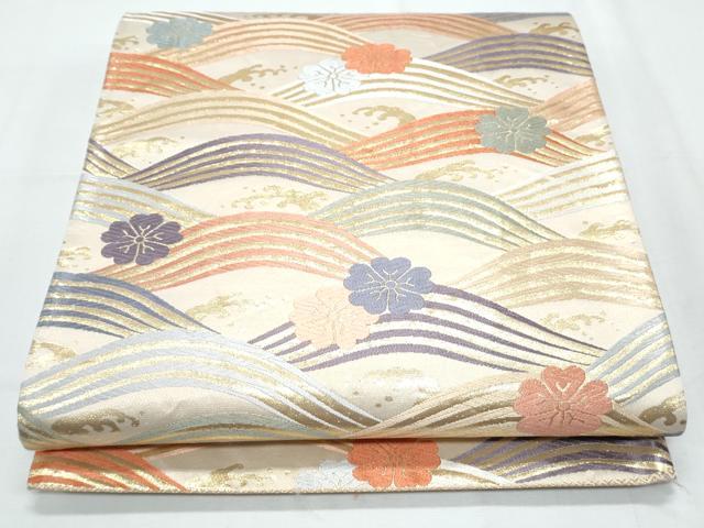 平和屋着物◎六通柄袋帯 唐織 能小袖 金彩 正絹 逸品 CABF7926th