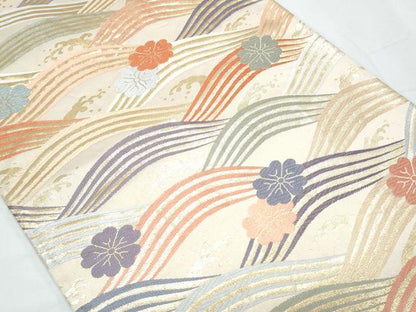 平和屋着物◎六通柄袋帯 唐織 能小袖 金彩 正絹 逸品 CABF7926th