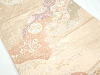 平和屋着物◎六通柄袋帯 道長花丸文 金銀糸 正絹 逸品 CABF7930th