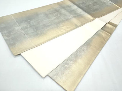 平和屋着物◎六通柄袋帯 霞文 金糸 正絹 逸品 CABF7931th