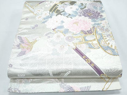 平和屋着物◎六通柄袋帯 唐織 飛鳥 プラチナ箔二重織 正絹 逸品 CABF7941th