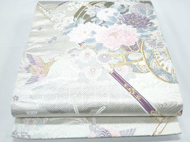 平和屋着物◎六通柄袋帯 唐織 飛鳥 プラチナ箔二重織 正絹 逸品 CABF7941th