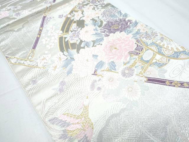 平和屋着物◎六通柄袋帯 唐織 飛鳥 プラチナ箔二重織 正絹 逸品 CABF7941th