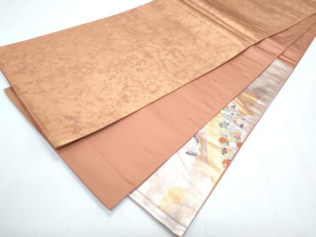 平和屋着物◎太鼓柄袋帯 唐織 飛鶴草花文 正絹 逸品 CABF7942th