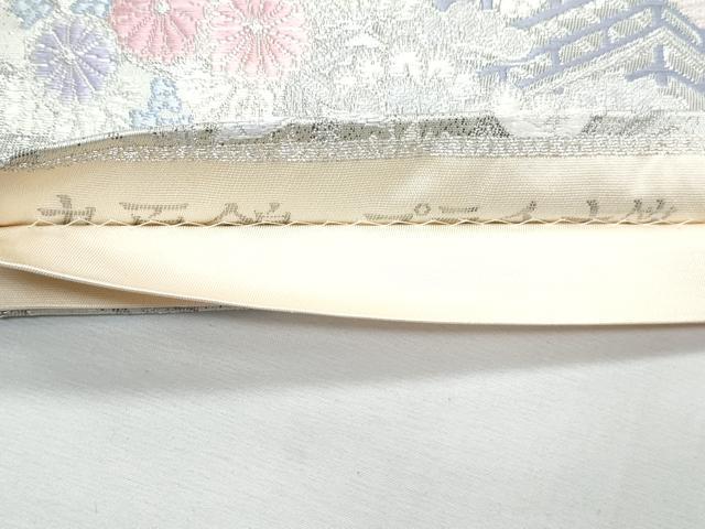 平和屋着物◎六通柄袋帯　唐織　亀甲桧扇花鳥文　九百錦　プラチナ箔　正絹　逸品　CABF7962th