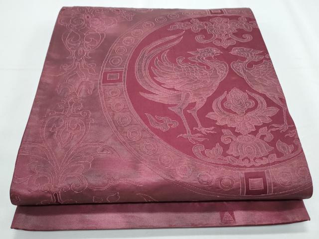 平和屋着物◎六通柄袋帯 向かい鳥花文 正絹 逸品 CABF7963th