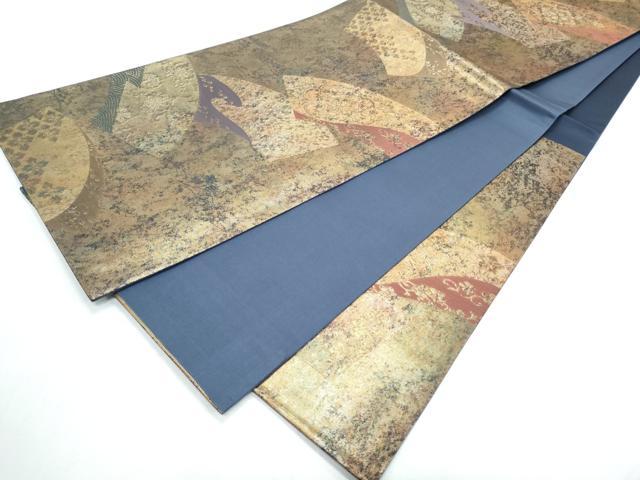 平和屋着物◎六通柄袋帯 扇面唐草文 金糸 正絹 逸品 CABF7967th