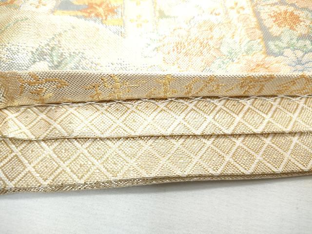 平和屋着物◎宝琳本佐賀錦 六通柄袋帯 九百錦 地紙几帳花文 金糸 正絹 逸品 CABF7991th