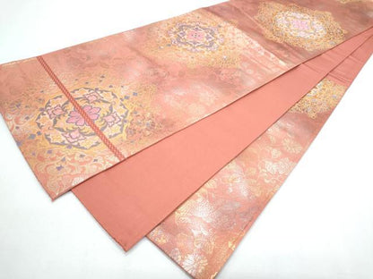 平和屋着物◎六通柄袋帯 唐織 正倉院花文 金銀糸 正絹 逸品 CABF7994th