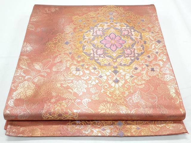 平和屋着物◎六通柄袋帯 唐織 正倉院花文 金銀糸 正絹 逸品 CABF7994th