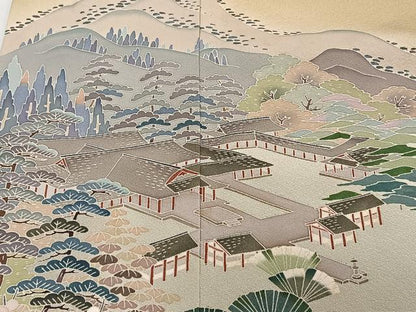 平和屋着物■豪華色留袖　友禅　作家物　遠山風景文　松竹梅　暈し染め　正絹　逸品　CABF8026xi