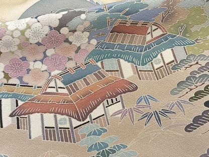 平和屋着物■豪華色留袖　友禅　作家物　遠山風景文　松竹梅　暈し染め　正絹　逸品　CABF8026xi