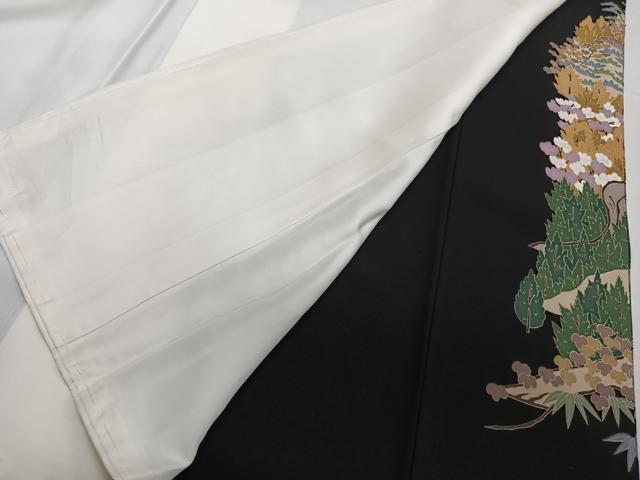 平和屋着物■豪華黒留袖　友禅　作家物　風景文　松竹梅　正絹　逸品　CABF8060xi