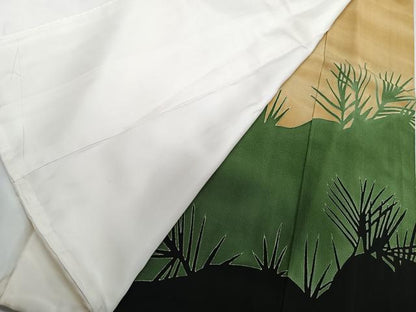 平和屋着物■豪華黒留袖　刺繍　飛鶴文　金彩　正絹　逸品　CABF8061xi