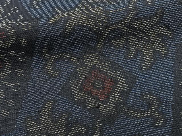 平和屋着物■本場大島紬　横絣　菱花唐草文　正絹　逸品　CABF8065xi