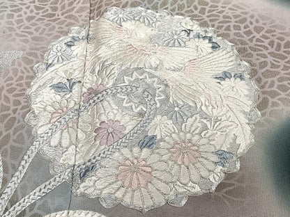 平和屋着物■豪華黒留袖　駒刺繍　正倉院鳳凰花文　暈し染め　金銀彩　正絹　逸品　CABF8076xi