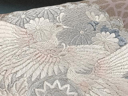 平和屋着物■豪華黒留袖　駒刺繍　正倉院鳳凰花文　暈し染め　金銀彩　正絹　逸品　CABF8076xi
