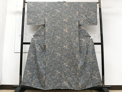 平和屋着物■上質な小紋 草花文 松竹梅 正絹 逸品 未使用 CABF8084xi