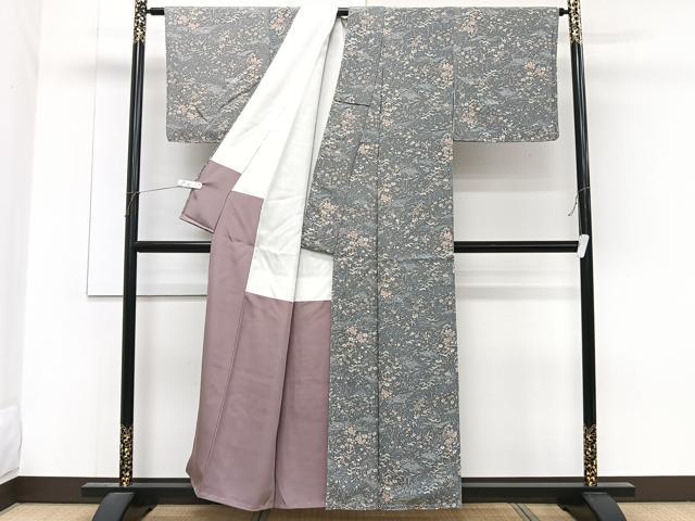 平和屋着物■上質な小紋 草花文 松竹梅 正絹 逸品 未使用 CABF8084xi