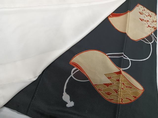 平和屋着物■豪華黒留袖 駒刺繍 誰が袖花文 金彩 正絹 逸品 CABF8085xi