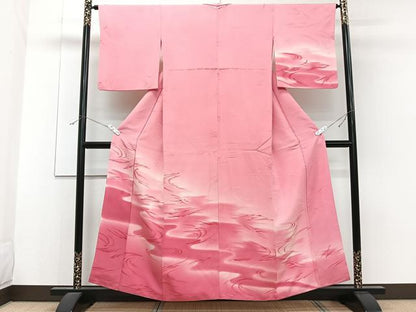 平和屋着物■訪問着 立波文 地紋お越し 暈し染め 正絹 逸品 CABF8098xi