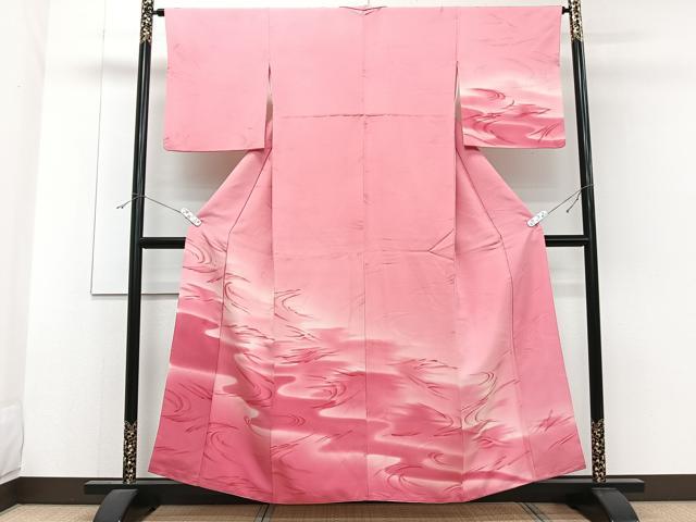 平和屋着物■訪問着 立波文 地紋お越し 暈し染め 正絹 逸品 CABF8098xi