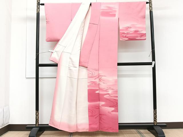 平和屋着物■訪問着 立波文 地紋お越し 暈し染め 正絹 逸品 CABF8098xi