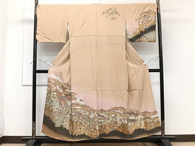 平和屋着物■訪問着　風景文　金彩　正絹　逸品　CABF8099xi