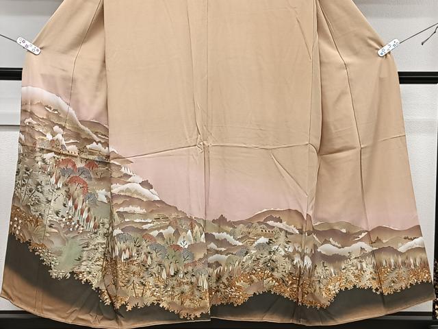 平和屋着物■訪問着　風景文　金彩　正絹　逸品　CABF8099xi