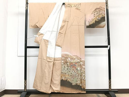 平和屋着物■訪問着　風景文　金彩　正絹　逸品　CABF8099xi