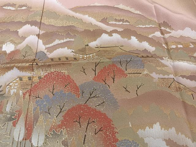 平和屋着物■訪問着　風景文　金彩　正絹　逸品　CABF8099xi