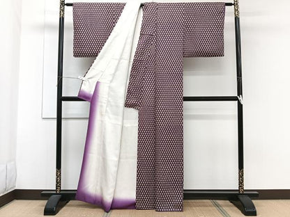 平和屋着物■上質な小紋 菱文 正絹 逸品 CABF8100xi