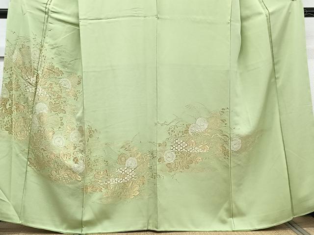 平和屋着物■豪華色留袖 草菊文 寿光織 金糸 正絹 逸品 CABF8108xi