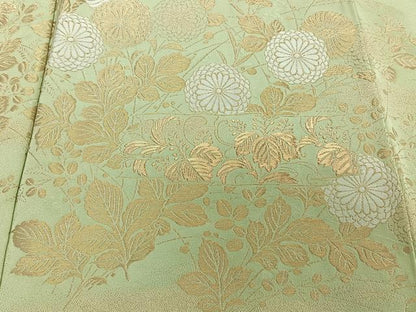平和屋着物■豪華色留袖 草菊文 寿光織 金糸 正絹 逸品 CABF8108xi