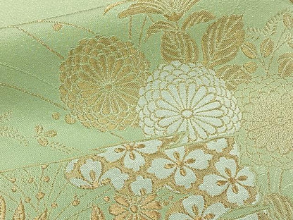 平和屋着物■豪華色留袖 草菊文 寿光織 金糸 正絹 逸品 CABF8108xi