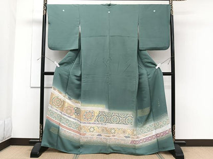 平和屋着物■豪華色留袖　横段花文　寿光織　暈し染め　金糸　正絹　逸品　CABF8111xi