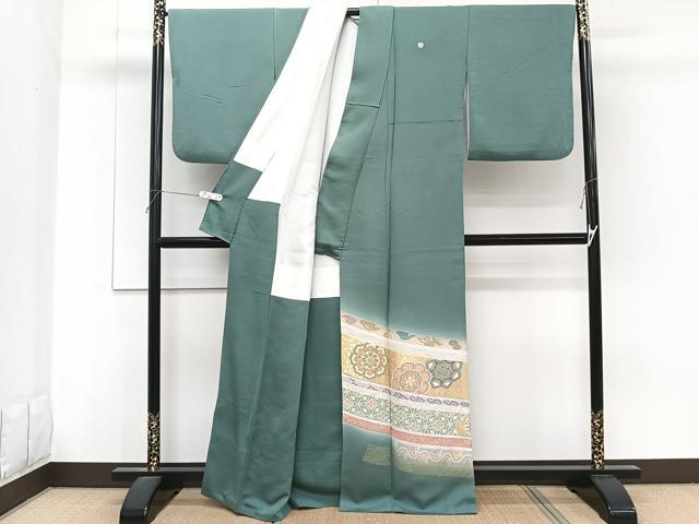 平和屋着物■豪華色留袖　横段花文　寿光織　暈し染め　金糸　正絹　逸品　CABF8111xi