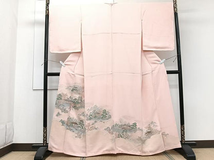 平和屋着物■豪華色留袖　風景文　寿光織　金糸　正絹　逸品　CABF8112xi