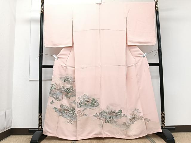 平和屋着物■豪華色留袖　風景文　寿光織　金糸　正絹　逸品　CABF8112xi
