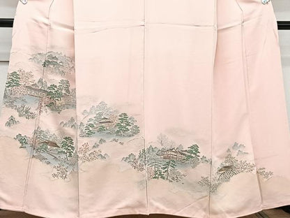 平和屋着物■豪華色留袖　風景文　寿光織　金糸　正絹　逸品　CABF8112xi