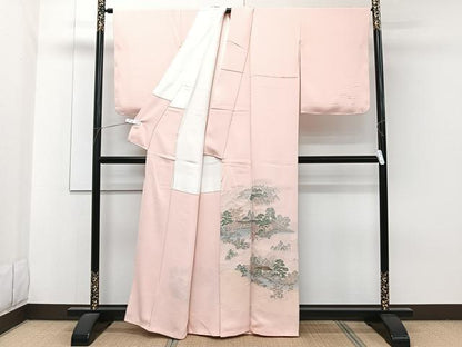 平和屋着物■豪華色留袖　風景文　寿光織　金糸　正絹　逸品　CABF8112xi