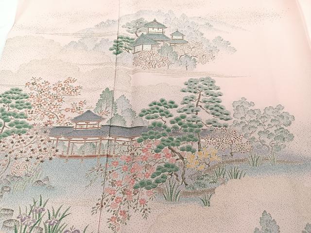 平和屋着物■豪華色留袖　風景文　寿光織　金糸　正絹　逸品　CABF8112xi